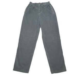 VTG Lizsport Jeans Womens‎ 6 Gray Corduroy Pants Straight Leg Pleated High Rise
